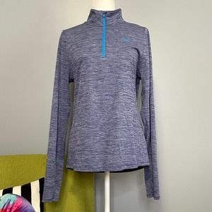 Under Armour Blue Quarter Zip Athletic Semi-Fitted Pullover Top Large